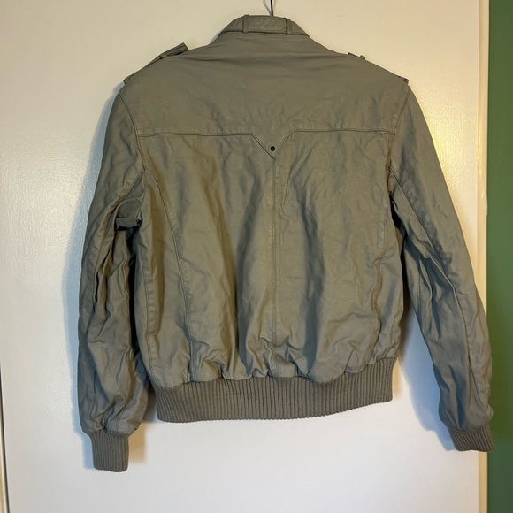 Vintage Blue Gray Etienne Aigner Leather Motorcycle Jacket Size 12 - Picture 4 of 5